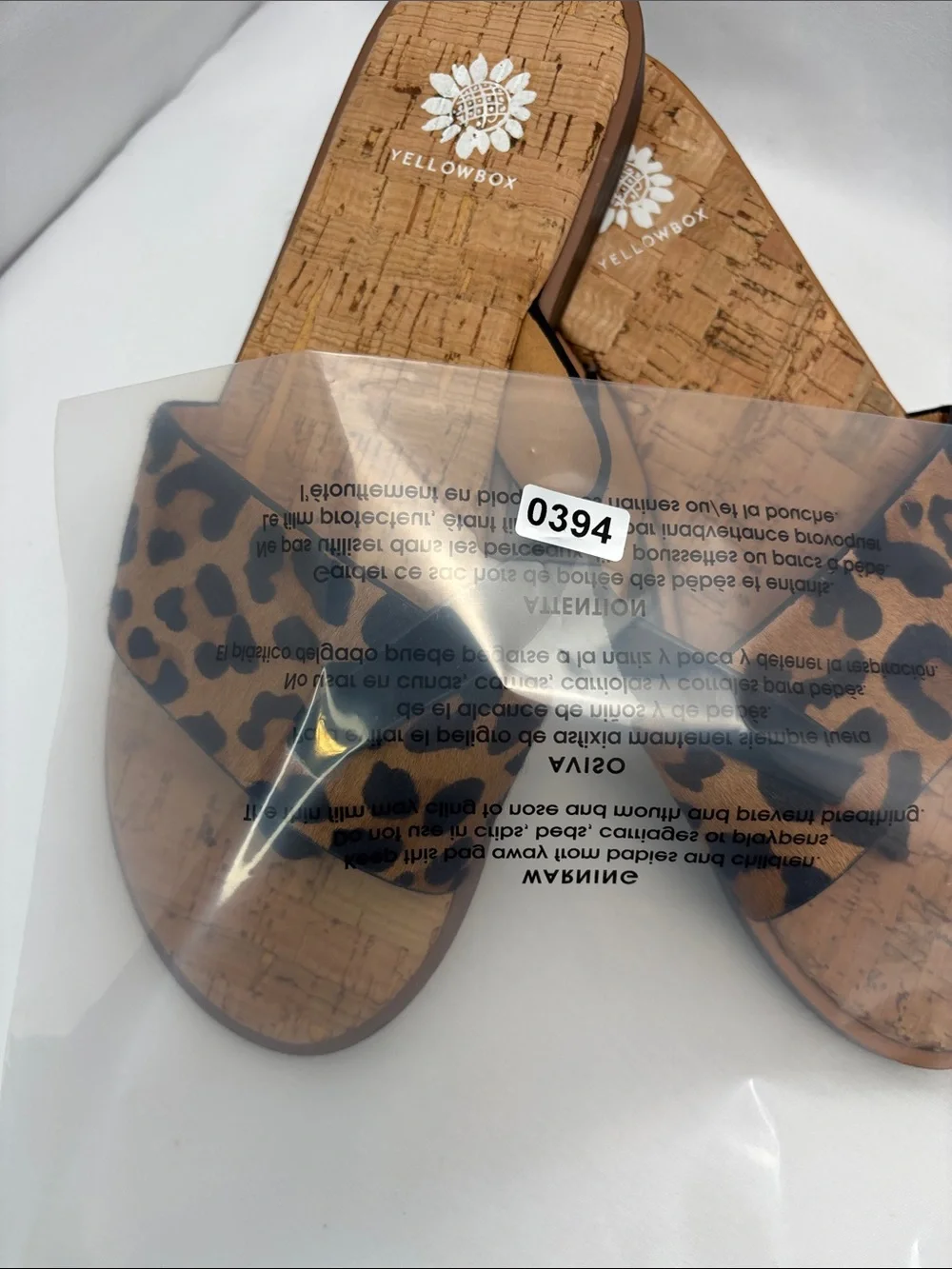 Yellow Box Women’s 7 Leopard Print Slide Sandals - Black & Tan#394 - Picture 15 of 15